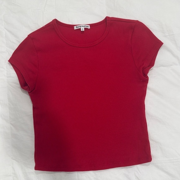 NWOT Reformation Ribbed Tee Size XS - Picture 1 of 4